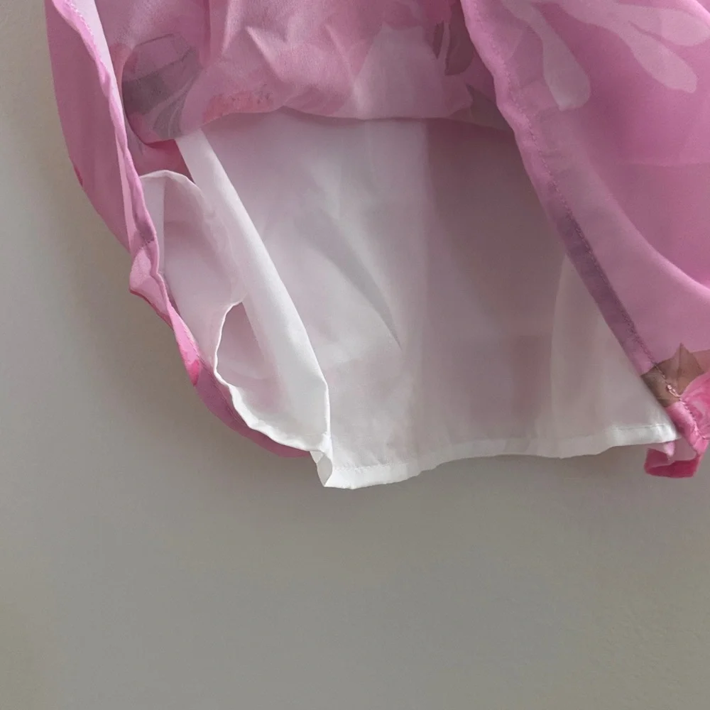 Pink Floral Ruffle Strap Top - Picture 6 of 16
